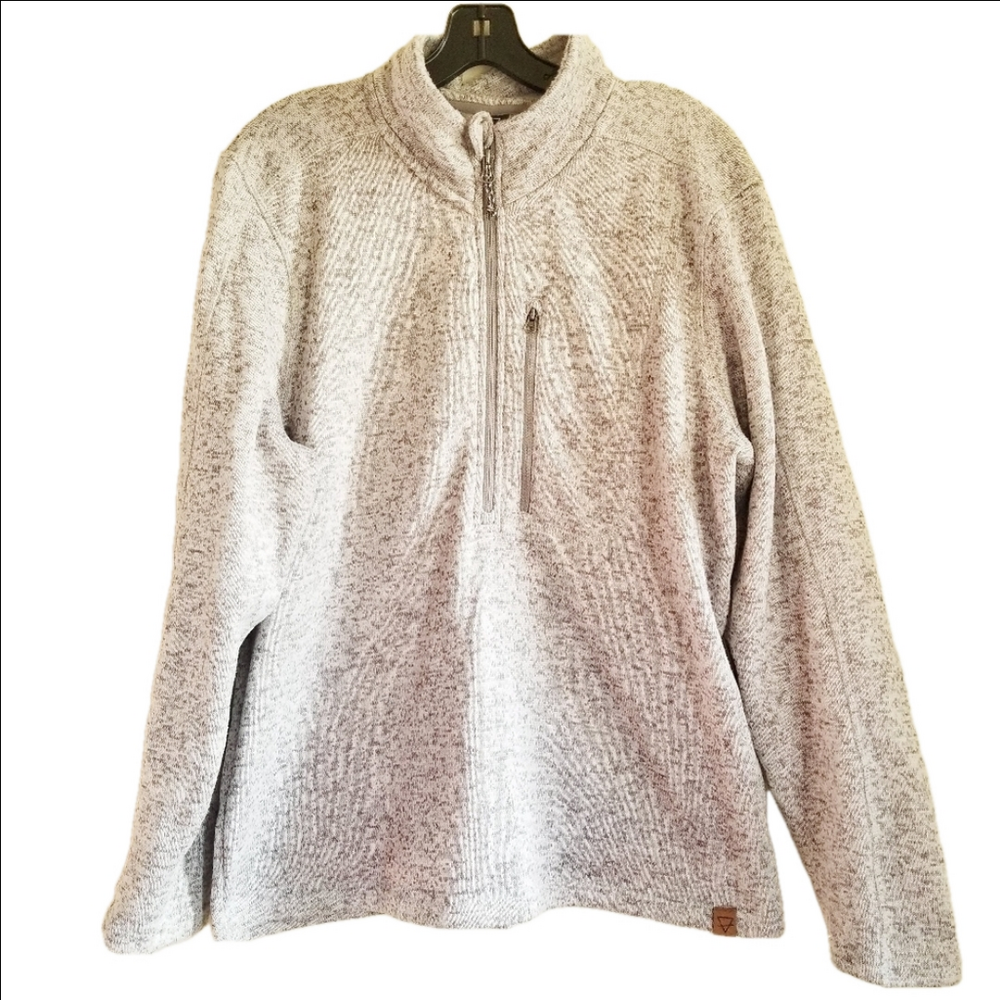 Liv Outdoor Knitted Fleece Quarter Zipped Pullover Sweater Size Large Heathered